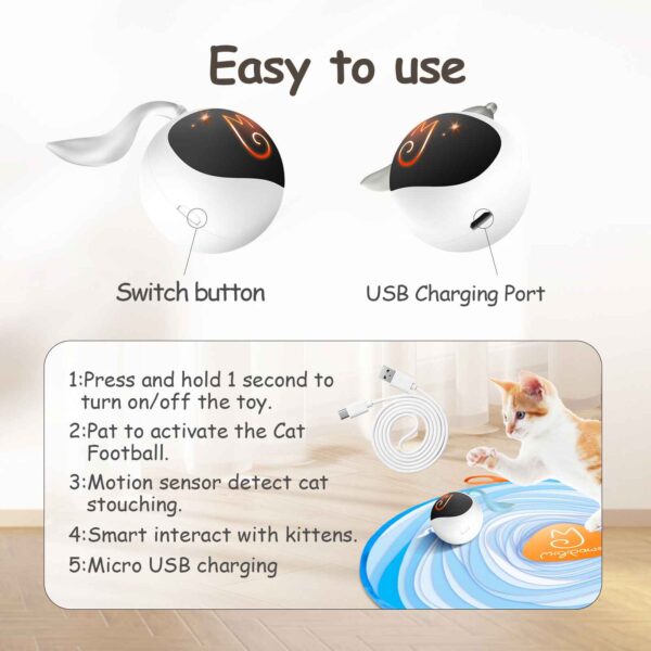 Cat Ball (with fun tracker), Cats prefer prey that they can't look at directly because they are more - Image 3