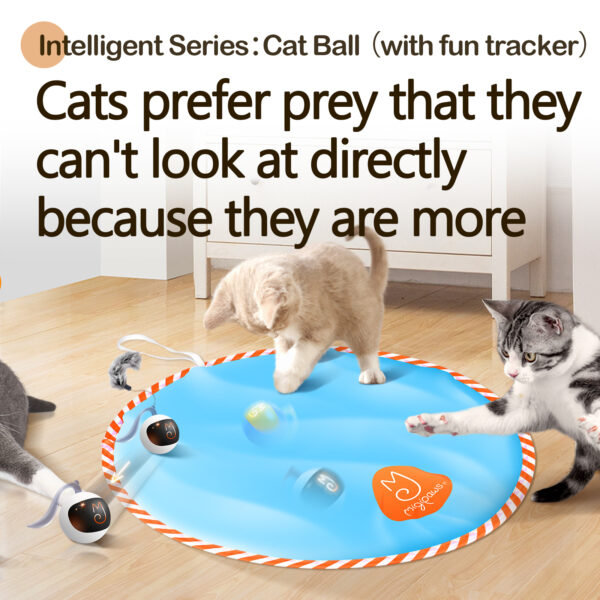 Cat Ball (with fun tracker), Cats prefer prey that they can't look at directly because they are more - Image 2